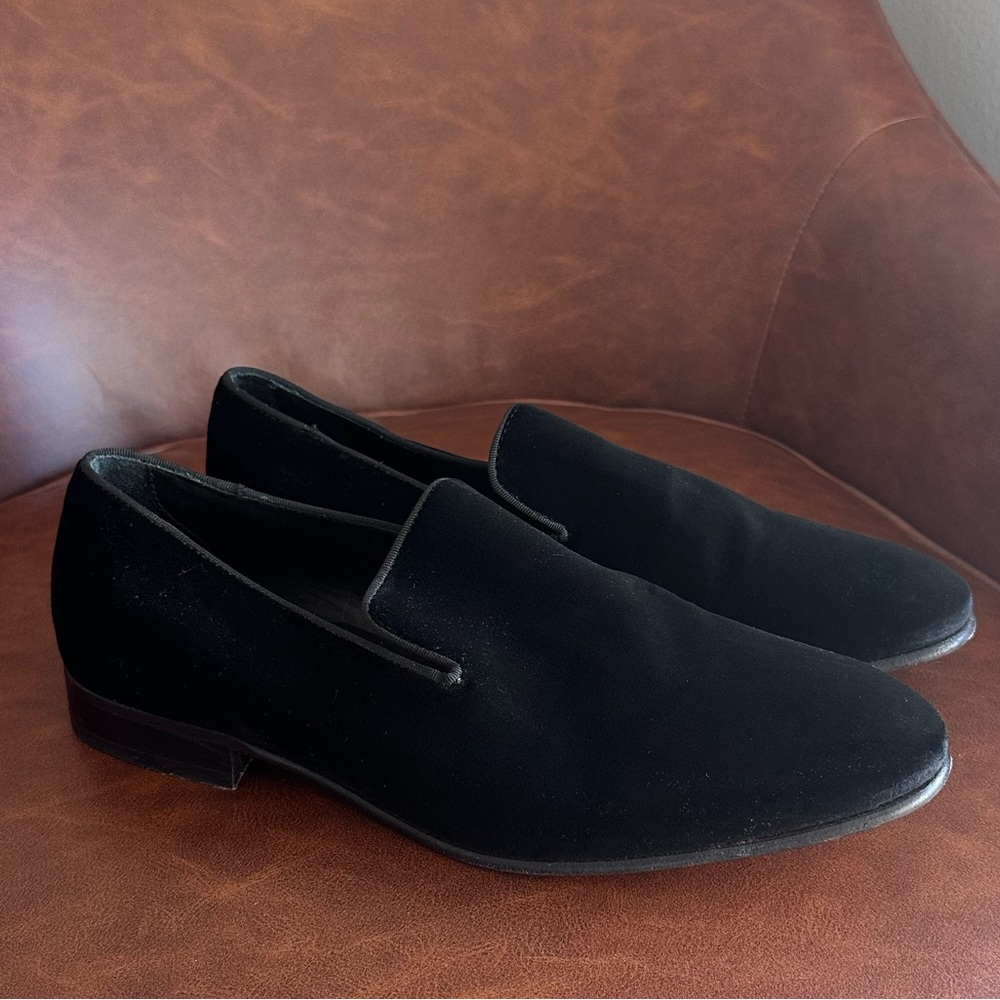 Reiss men’s slip on velvet loafers